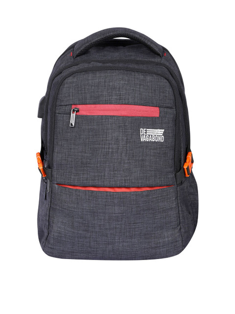 

DEVAGABOND Unisex Black & Red Solid Backpack