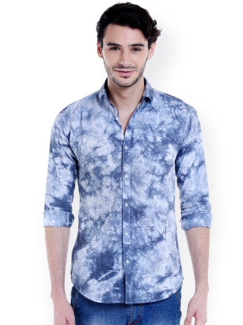 

Campus Sutra Men Blue Standard Fit Printed Casual Shirt