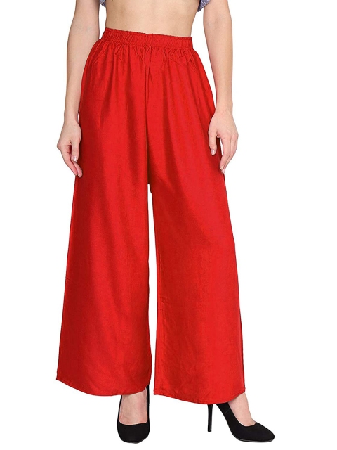 

Vastraa Fusion Women Red Solid Palazzos