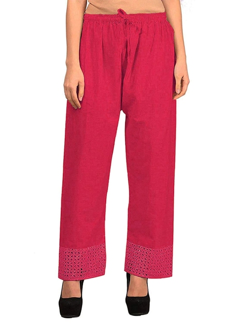 

Vastraa Fusion Women Magenta Solid Pure Cotton Ethnic Palazzos