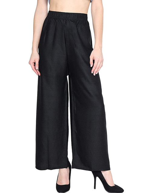 

Vastraa Fusion Women Black Pure Cotton Palazzos