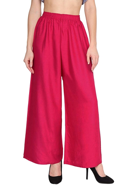 

Vastraa Fusion Women Magenta Ethnic Cotton Palazzos