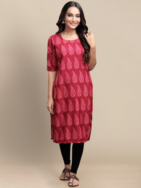 

KALINI Women Pack of 4 Ethnic Motifs Printed Crepe Kurta, Yellow