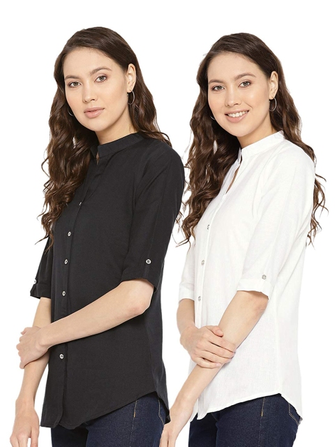 

Vastraa Fusion Women White Comfort Casual Shirt