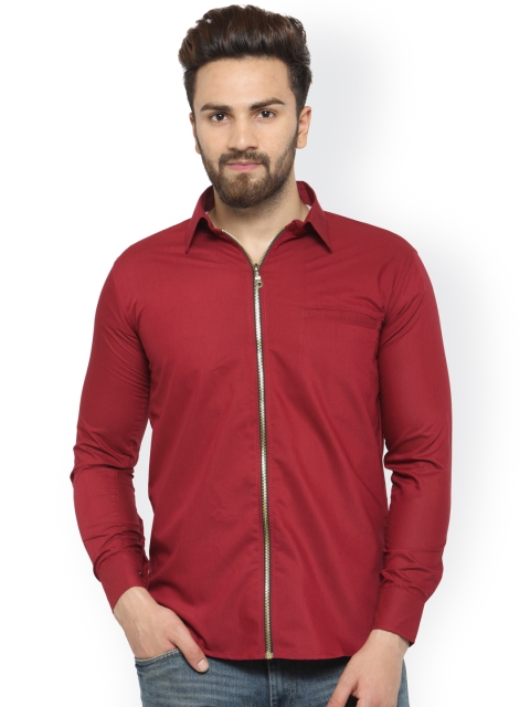 

JAINISH Men Maroon Standard Fit Solid Casual Shirt