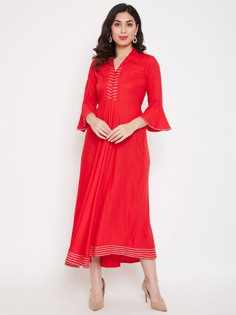 

misbis Women Red Maxi Midi Dress