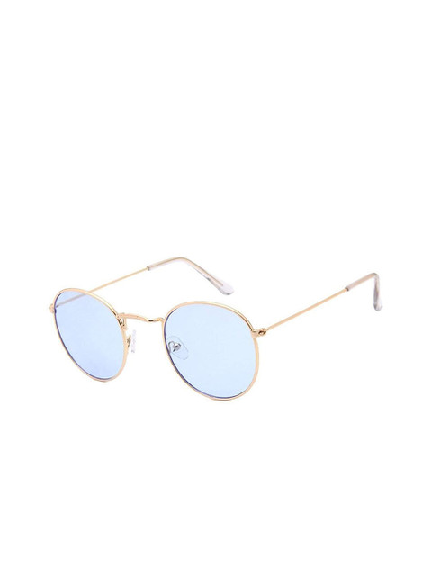 

AUGEN Unisex Blue Lens & Gold-Toned Round Sunglasses with UV Protected Lens