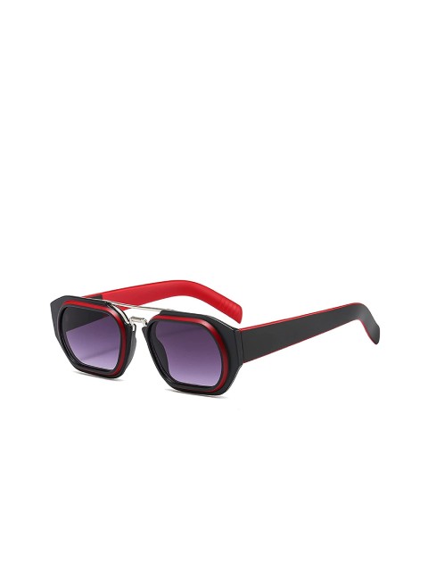 

AUGEN Grey Lens & Red Square Sunglasses with UV Protected Lens-VI-SG-118-C3, Black