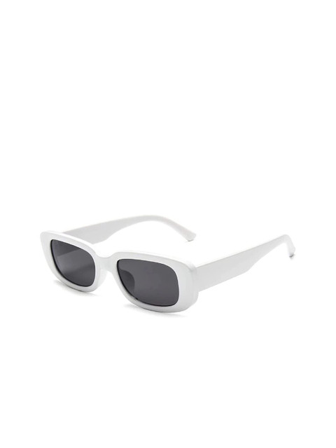 

AUGEN Unisex Black Lens & White Oval Sunglasses with UV Protected Lens VI-SG-126
