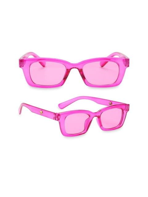 

AUGEN Unisex Pink Lens & Pink Rectangle Sunglasses with UV Protected Lens
