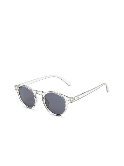 

AUGEN Unisex Black Lens & Black Round Sunglasses with UV Protected Lens, Grey