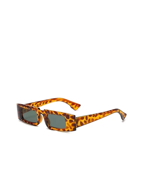 

AUGEN Unisex Black Lens & Brown Rectangle Sunglass with UV Protected Lens, Yellow