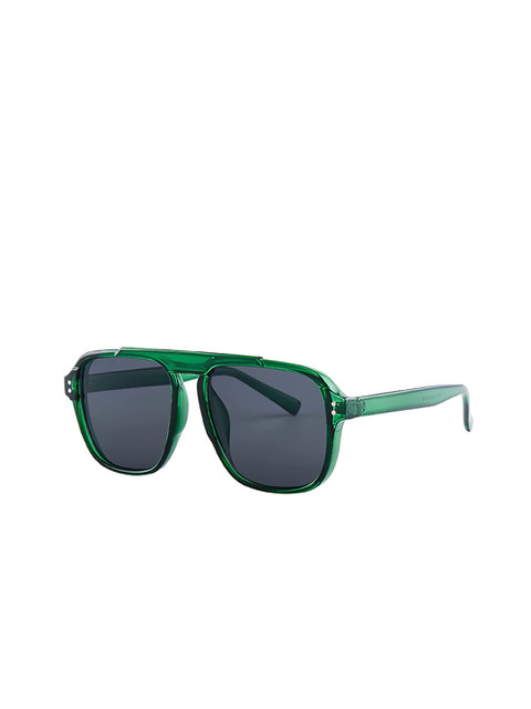 

AUGEN Unisex Black Lens & Green Square Sunglasses with UV Protected Lens