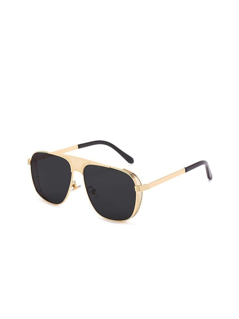 

AUGEN Unisex Black Lens & Gold-Toned Square Sunglasses with UV Protected Lens