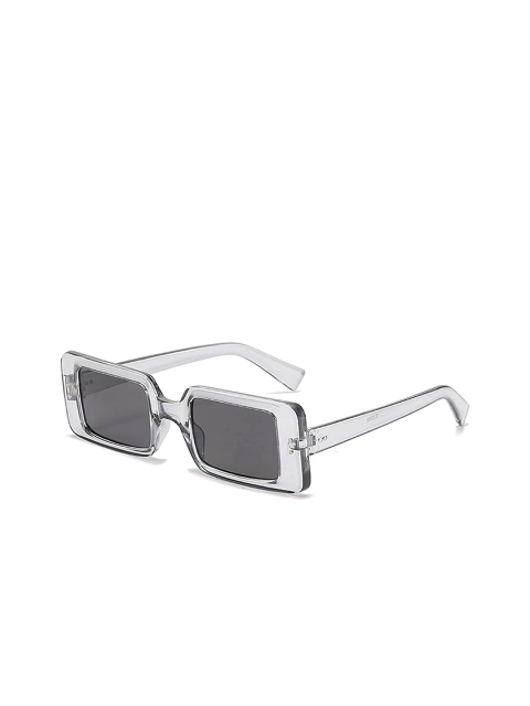 

AUGEN Unisex Grey Lens & Black Rectangle Sunglasses with UV Protected Lens VI-SG-127