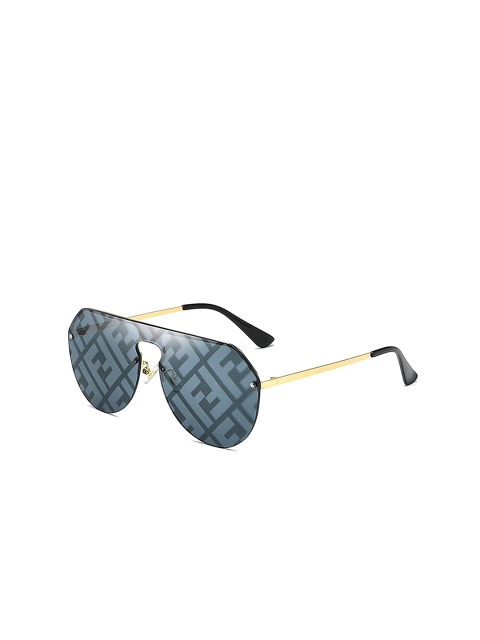 

AUGEN Unisex Black Lens & Gold-Toned Aviator Sunglasses with UV Protected Lens VI-SG-58123