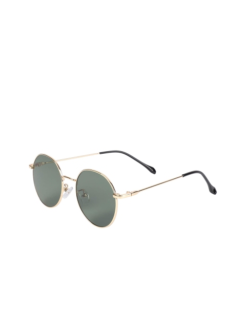 

AUGEN Unisex Green Lens & Gold-Toned Round Sunglasses with UV Protected Lens
