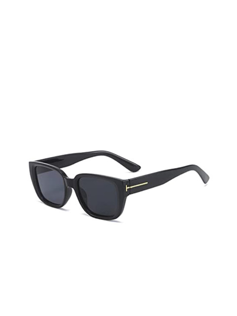 

AUGEN Unisex Black Lens & Black Square Sunglasses with UV Protected Lens