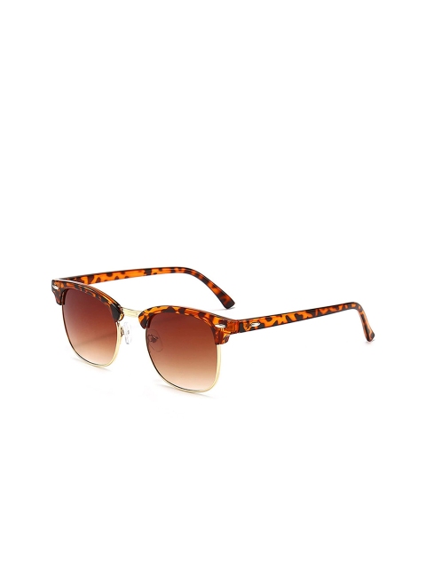 

AUGEN Unisex Brown Lens & Gold-Toned Square Sunglasses with UV Protected Lens