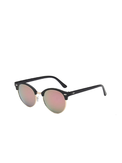 

AUGEN Unisex Black Lens & Gold-Toned Round Sunglasses with UV Protected Lens, Pink