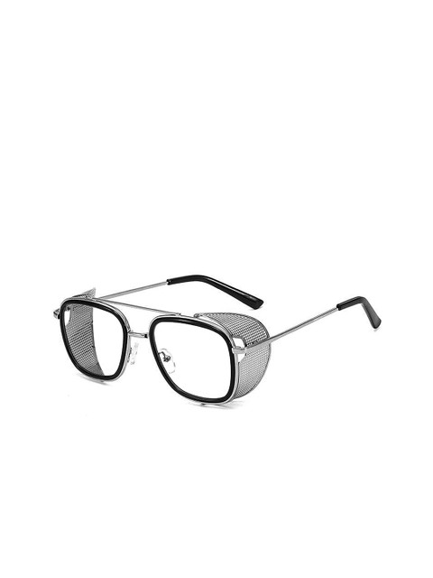 

AUGEN Unisex Clear Lens & Silver-Toned Aviator Sunglasses VI-SG-6639-Clear-Clear