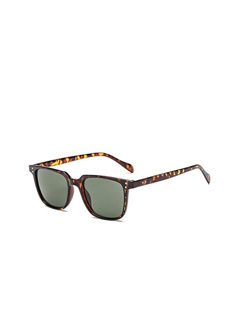 

AUGEN Unisex Green Lens & Brown Square Sunglasses with UV Protected Lens