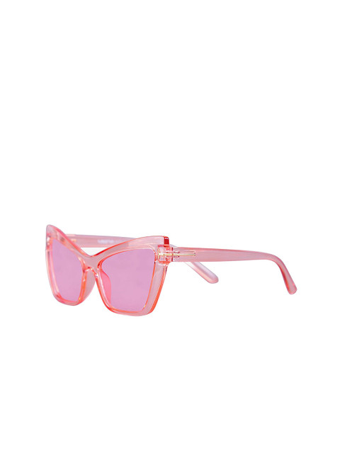 

AUGEN Unisex Pink Lens & Pink Cateye Sunglass with UV Protected Lens