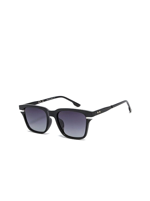 

AUGEN Unisex Grey Lens & Black Square Sunglasses with Polarised Lens