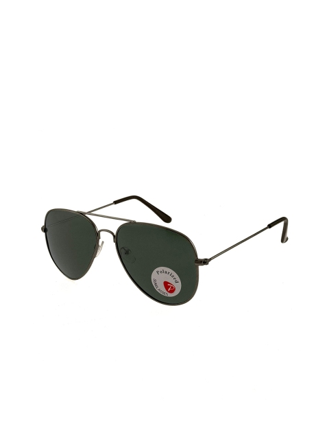 

AUGEN Unisex Green Lens & Gunmetal-Toned Aviator Sunglasses with Polarised Lens