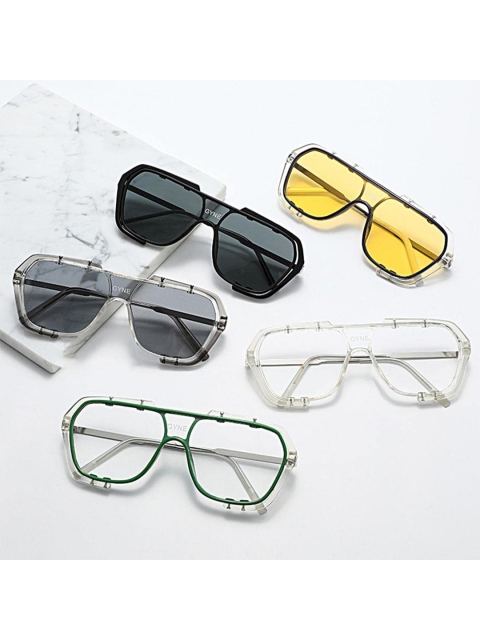 

AUGEN Unisex Clear Lens & Green Square Sunglasses with UV Protected Lens- VI-SG-144-Green