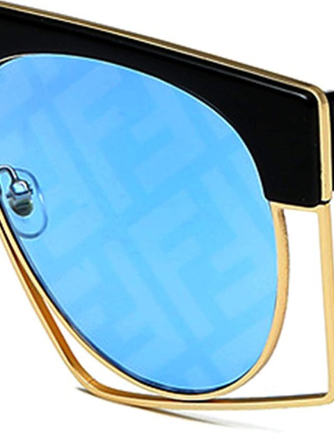 

AUGEN Unisex Blue Lens & Gold-Toned Square Sunglasses VI-SG-58050-Blue-Blue