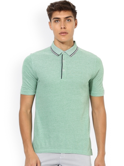 

Bruun & Stengade Men Green Solid Polo Collar T-shirt