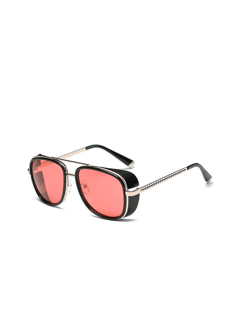 

AUGEN Red Lens & Gold-Toned Aviator Sunglasses with UV Protected Lens-VI-SG-88
