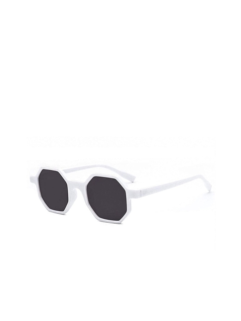 

AUGEN Unisex Black Lens & White Round Sunglasses with UV Protected Lens