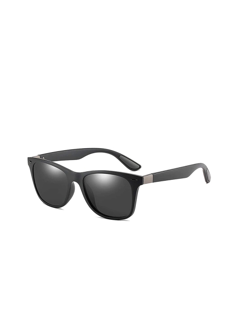 

AUGEN Unisex Black Lens & Black Square Sunglasses with UV Protected Lens