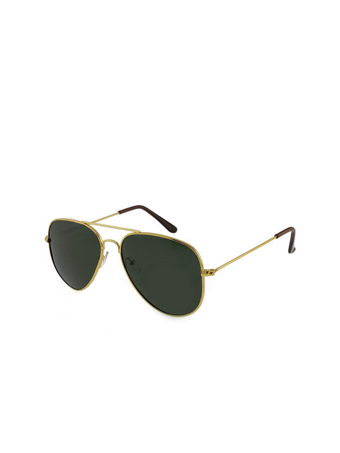 

AUGEN Unisex Green Lens & Gold-Toned Aviator Sunglasses with Polarised Lens