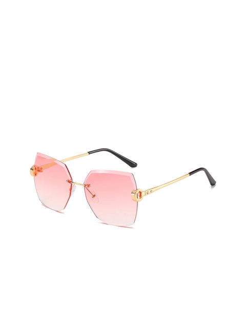 

AUGEN Unisex Pink Lens & Gold-Toned Oversized Sunglasses with UV Protected Lens VI-SG-120