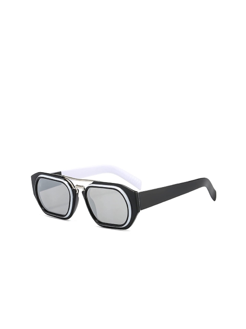 

AUGEN Unisex Grey Lens & White Square Sunglasses with UV Protected Lens VI-SG-118-C6
