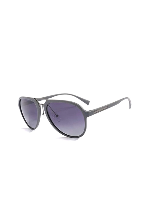 

AUGEN Unisex Grey Lens & Black Aviator Sunglasses with Polarised Lens