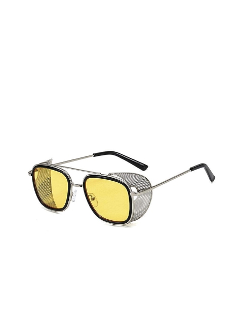 

AUGEN Unisex Yellow Lens & Silver-Toned Aviator Sunglasses with UV Protected Lens