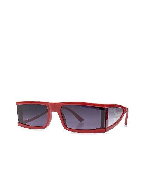 

AUGEN Unisex Black Lens & Red Rectangle Sunglasses with UV Protected Lens- VI-SG-98-Red