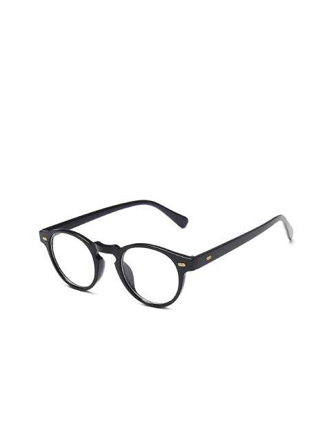 

AUGEN Unisex Clear Lens & Black Round Sunglasses with UV Protected Lens, Transparent