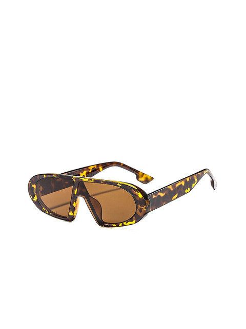 

AUGEN Brown Lens & Yellow Oval Sunglasses with UV Protected Lens- VI-SG-100