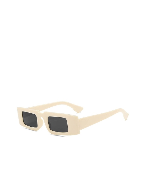 

AUGEN Unisex Black Lens & White Rectangle Sunglasses with UV Protected Lens VI-SG-128, Cream