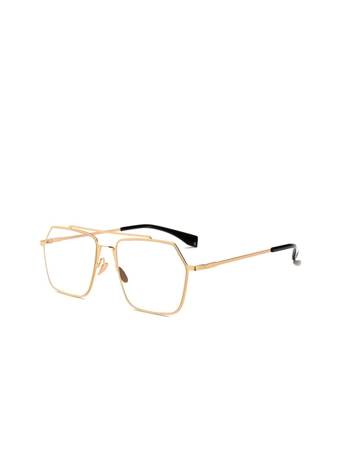 

AUGEN Unisex Clear Lens & Gold-Toned Square Sunglasses with UV Protected Lens, Transparent