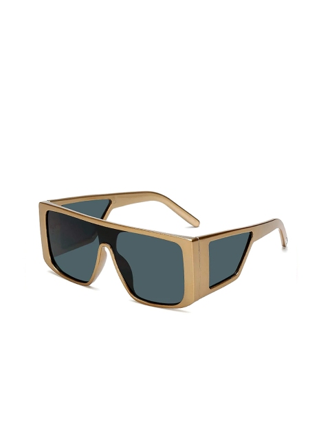 

AUGEN Unisex Black Lens & Gold-Toned Oversized Sunglasses with UV Protected Lens