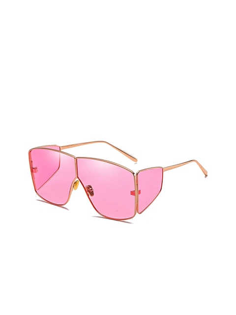 

AUGEN Pink Lens & Gold-Toned Oversized Sunglasses with UV Protected Lens-VI-SG-Badshah