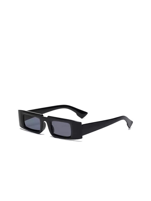 

AUGEN Unisex Black Lens & Black Rectangle Sunglasses with UV Protected Lens VI-SG-128