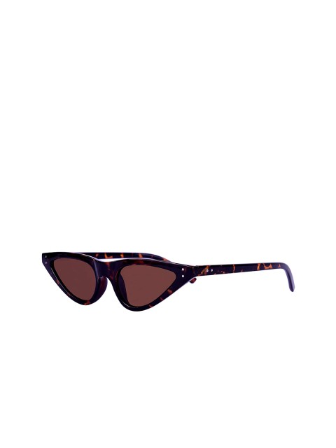 

AUGEN Unisex Brown Lens & Black Cateye Sunglasses with UV Protected Lens