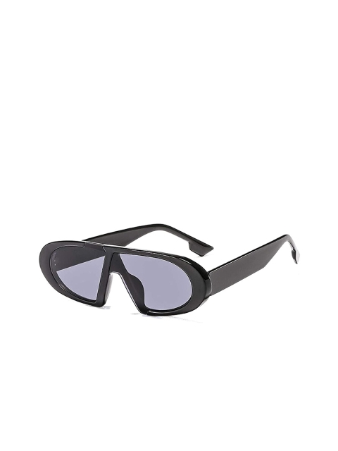 

AUGEN Unisex Grey Lens & Black Oval Sunglasses VI-SG-100-Black-Grey-Black Grey